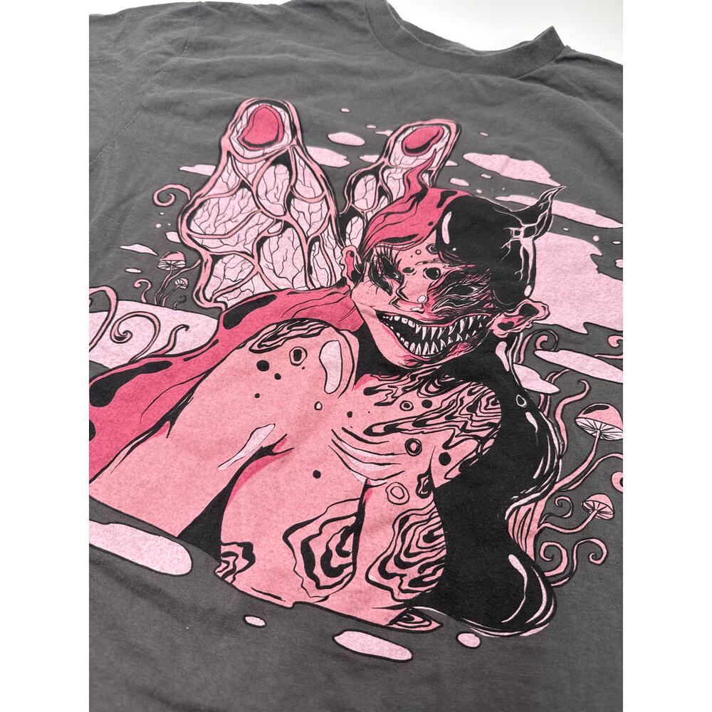 Melanie Martinez Crybaby Graphic Tee Pink Print Dark Gray Short Sleeve Size M